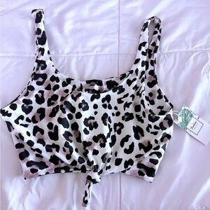 Leopard Print Women's Bikini Top